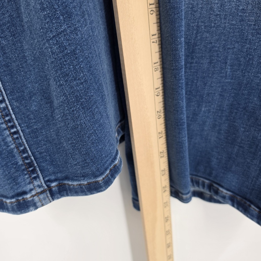 J. Jill Denim Wide Leg Crop Jeans Sz 14 Blue High Rise Button Fly Stretch Pocket - Picture 10 of 15